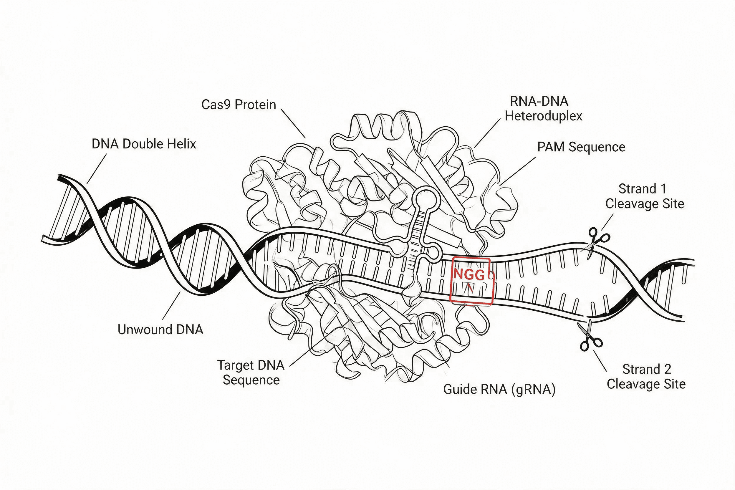 CRISPR-Cas9 line art preview