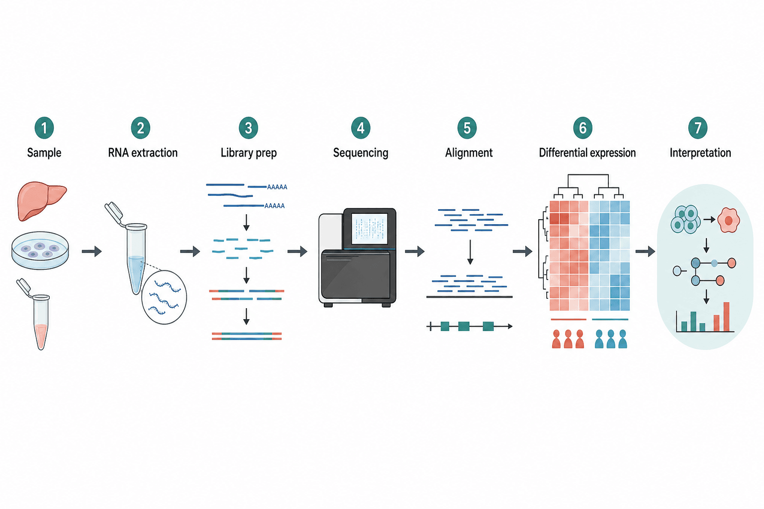 Publication-ready RNA sequencing workflow with numbered reference steps