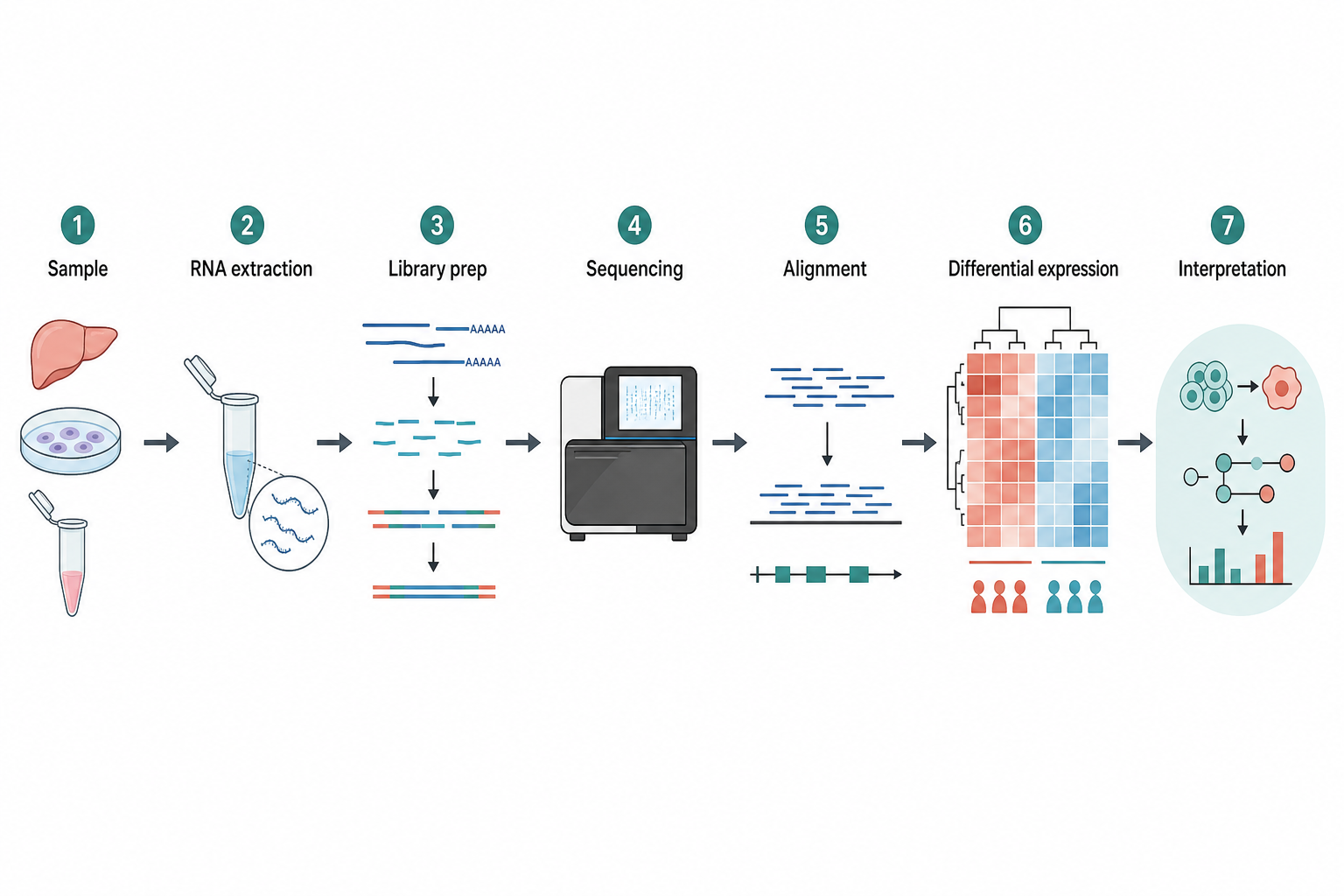 Publication-ready RNA sequencing workflow with numbered reference steps